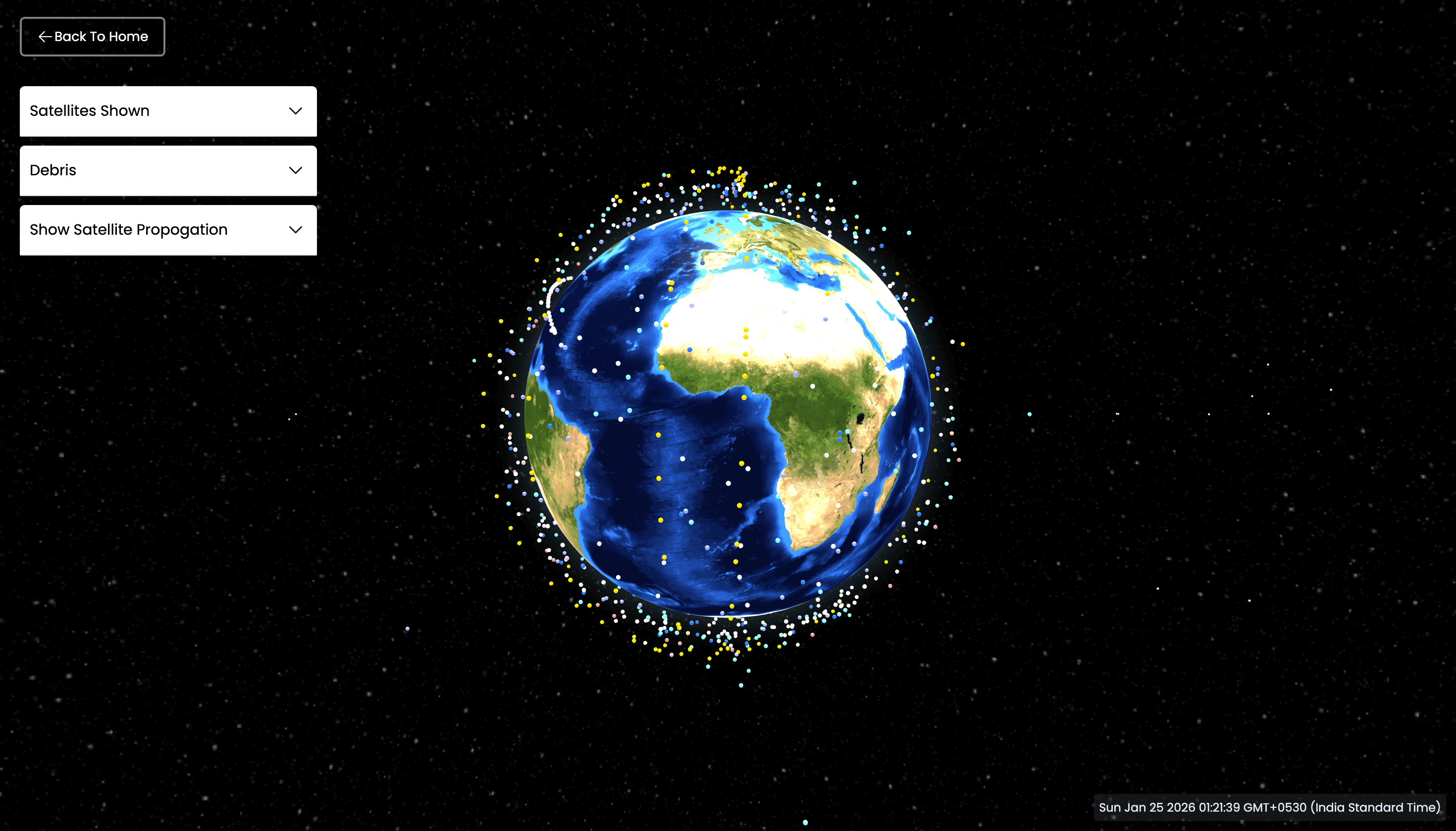 Orbitron — Real-Time Satellite Visualization - Visualization / Real-Time Systems project by Roshan Sharma showcasing React, Three.js, WebGL